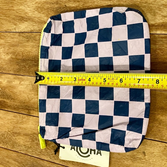 ALOHA Collection Checkered Pouch with Neon Trim; New But Has Flaws From Storage - Picture 5 of 13